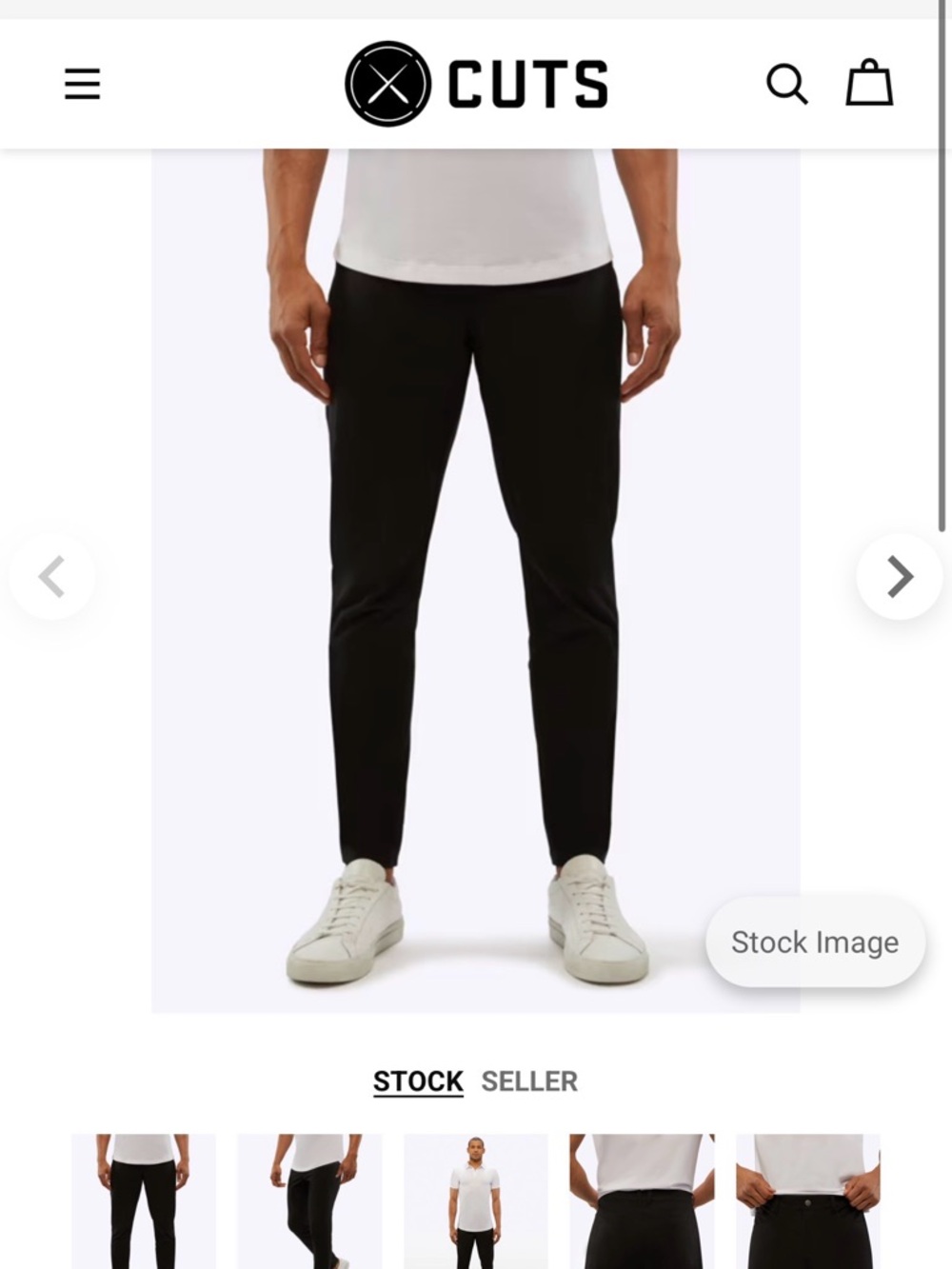Cuts Clothing Men's Black Slim Chino Pants